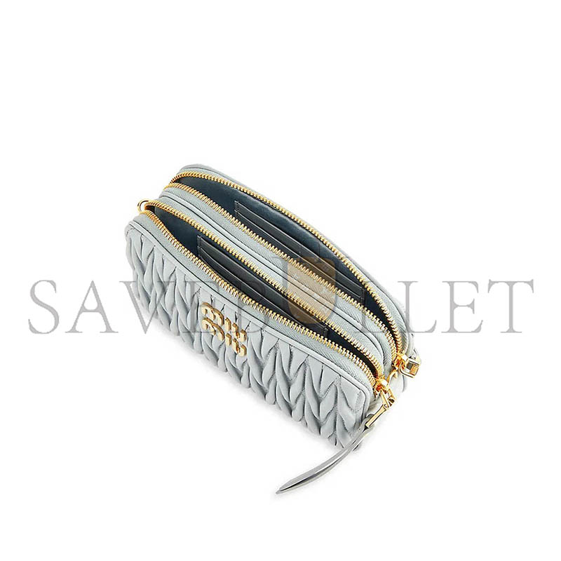 MIU MIU MATELASSE NAPPA LEATHER DOUBLE-LAYER CROSSBODY CAMERA BAG 5BP045 (18*10*5cm)